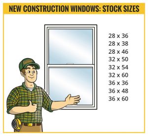 New Construction Windows Stock Sizes