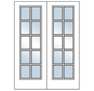 10-Lite Pine Interior Double Door