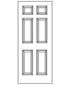 6-Panel exterior door