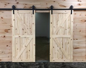 Barn doors with hardware