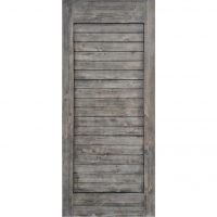 Knotty Pine Grey Plank-H Barn Door