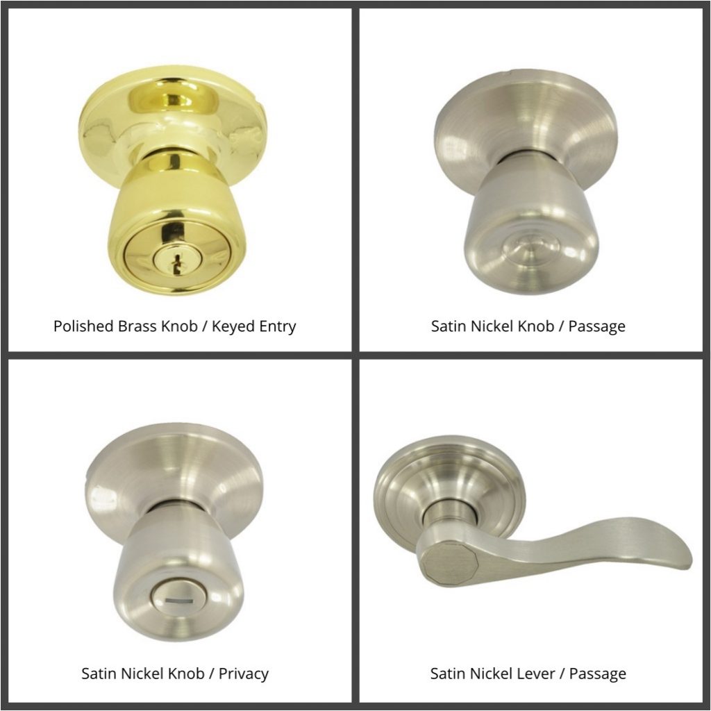 Door Locksets in Polished Brass or Satin Nickel Builders Surplus