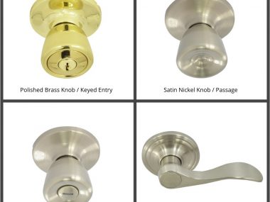 Door Locksets in Polished Brass or Satin Nickel