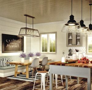 Kitchen Decorated With Shiplap