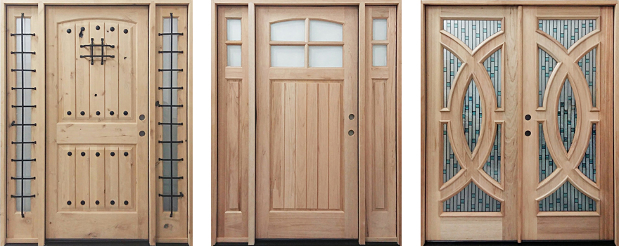 3 Unfinished Exterior Wood Doors