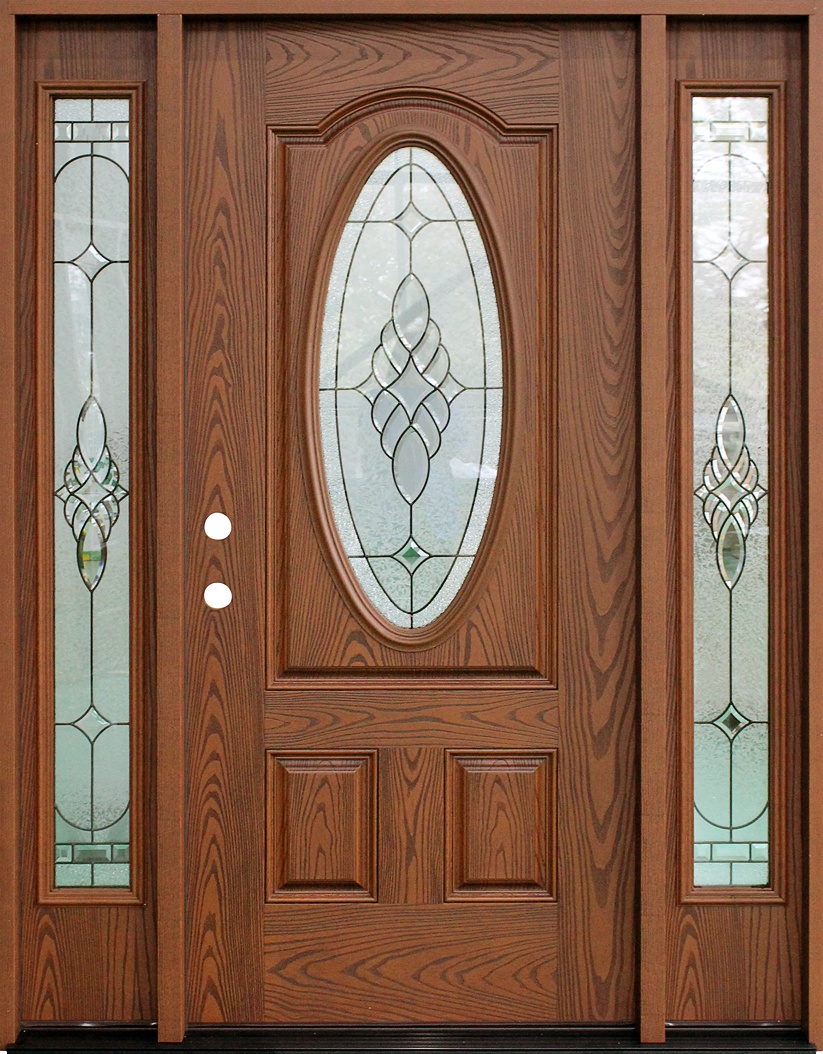 Bridgton Oak Decorative Door with Sidelites $1,599 - Builders Surplus