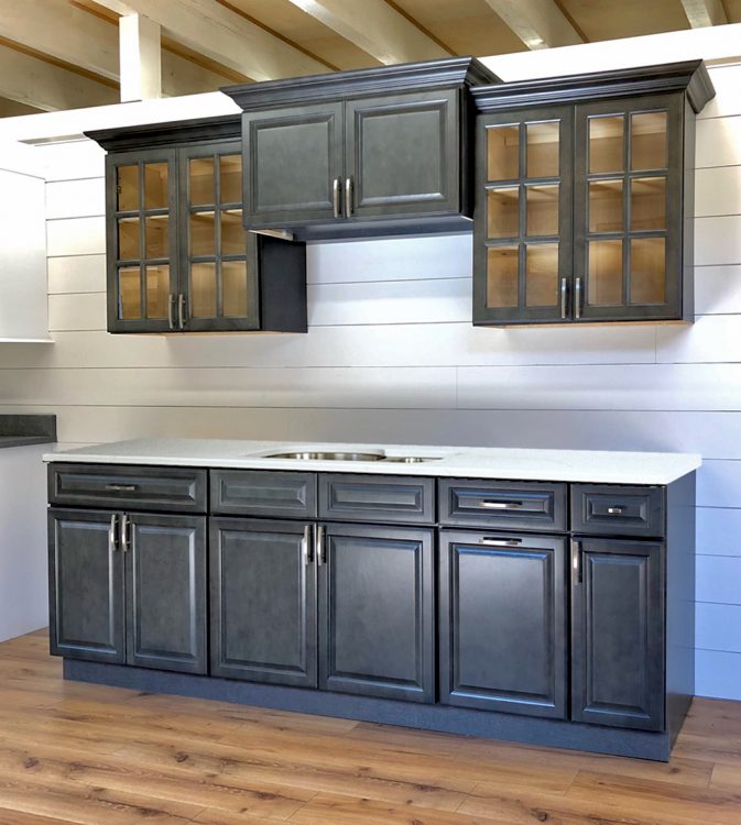 New Castle Gray kitchen cabinets