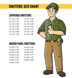 Shutter size chart