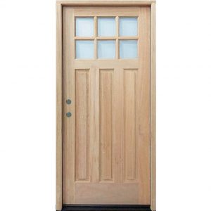 Mahogany 6 Lite Craftsman Single Door