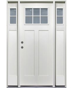 Craftsman 6-Lite White Door with Sidelites