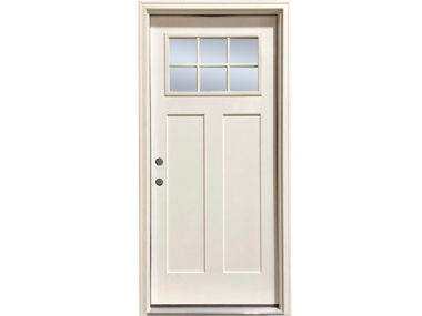 Craftsman White Single Fiberglass Door