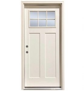 Craftsman White Single Fiberglass Door