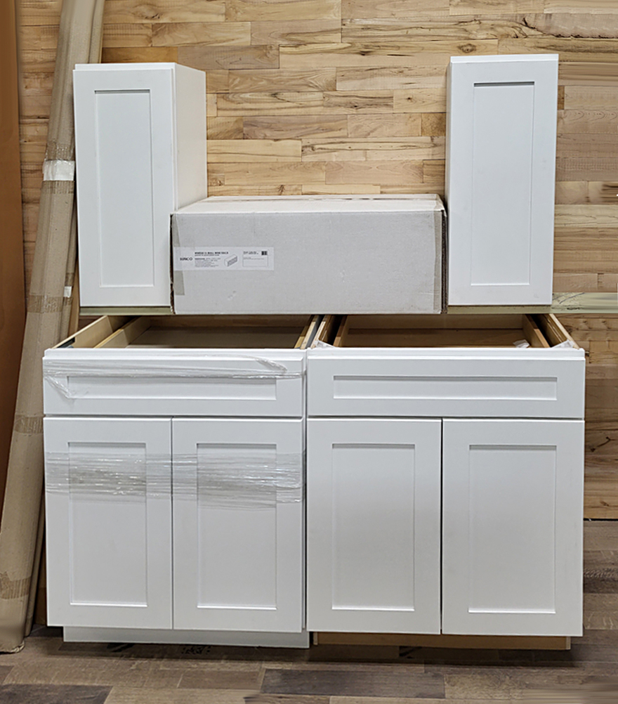 Wide white online cabinet