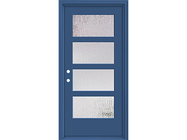 Malden 4-Lite Rain Glass Smooth Blue Door $759