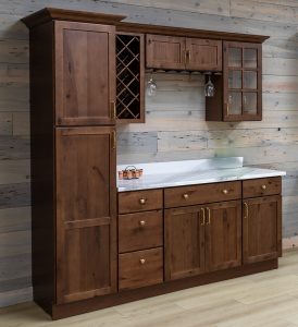 Rustic Walnut Kitchen Cabinets
