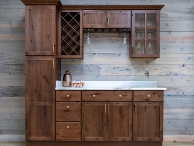 Rustic Walnut Kitchen Cabinets