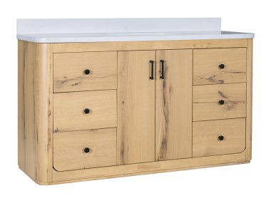 Harper Edge Knotty Oak 60 Inch Bathroom Vanity