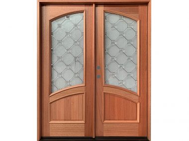 Mahogany Decorative Arch Double Door (Factory Finished) $2,495