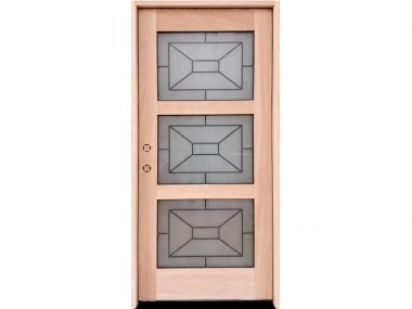 Mahogany 3-Lite Full Deco Glass Door $995