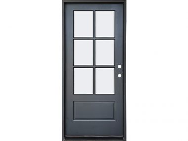 Mahogany 6-Lite 1-Panel Door Smoke (Factory Finished) $995