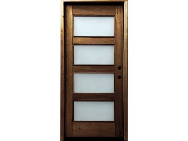 Mahogany Contemporary Horizontal 4-Lite Grey Door (Factory Finished) $995