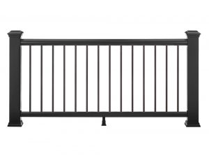Black Transcend railing kit with round balusters