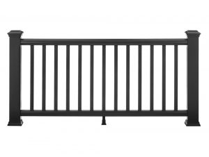 Black Transcend railing kit with square balusters