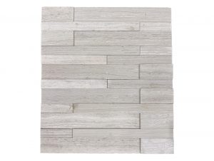 Wooden Grey marble ledgestone panel with soft ridges and grooves of grey and beige tones