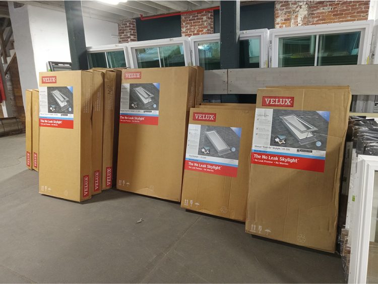 VELUX skylights in stock at Builders Surplus warehouse