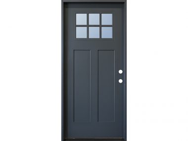 6-LITE DARK GREY EXTERIOR / WHITE INTERIOR FIBERGLASS DOOR $649