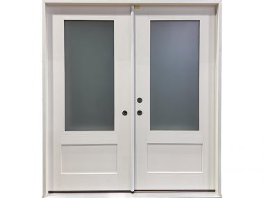 3/4 White Privacy-Glass Fiberglass Double-Door $1,195