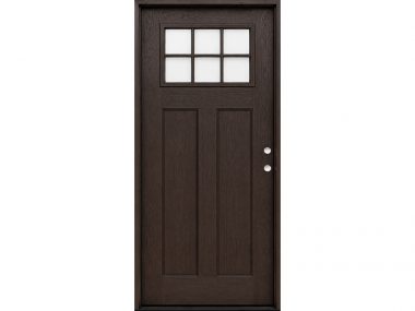Dark Walnut 6-Lite Craftsman Fiberglass Door $859