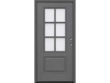 Grey 6-Lite / 1 Panel Fiberglass Door $869