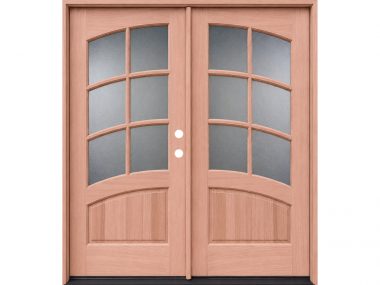 MAHOGANY DECORATIVE ARCH LITE DOUBLE DOOR $2,995