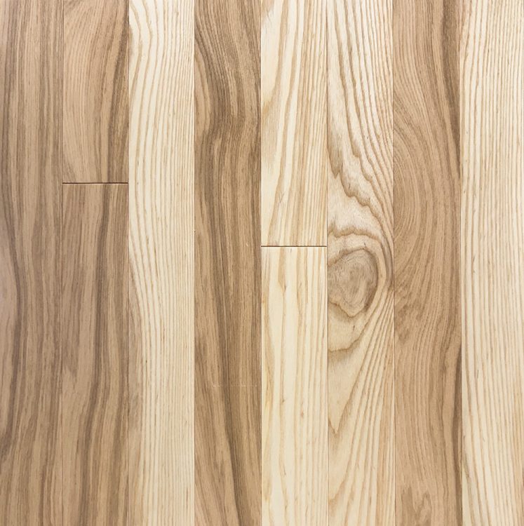 2 1/4 inch Ash Naked hardwood flooring with natural ash grain and color variation